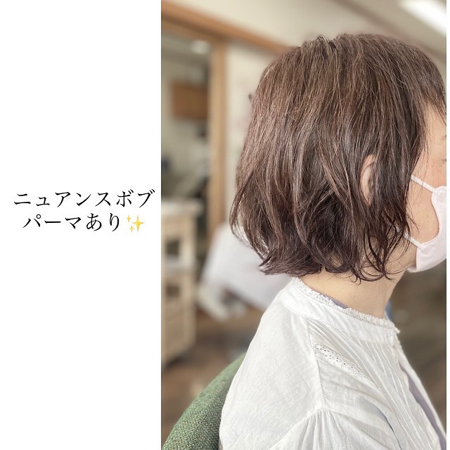 ニュアンスボブ×パーマ